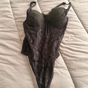 Rainbow Black Lace Bodysuit